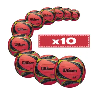 Pack of 10 Volleyballs Wilson AVP Optx Grass VB image-0