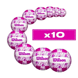 Pak van 10 volleyballen Wilson Stamp VB