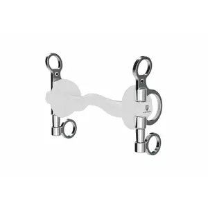 Pedaço de cavalo Pelham com hastes curtas e cano reto com língua e arruela Winderen image-1