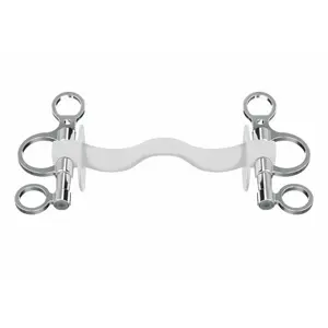 Pedaço de cavalo Pelham com hastes curtas e cano reto com língua e arruela Winderen image-0