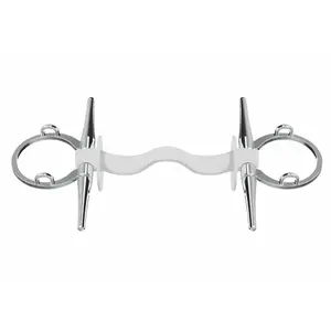 Gebiss für Nadelpferde mit geradem Lauf, Zungendurchlass und Unterlegscheiben Winderen image-0