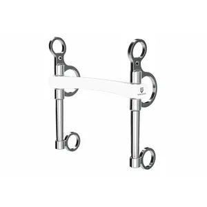 Mors pelham pour cheval branches à longues et à canon droit à double brisure Winderen image-0