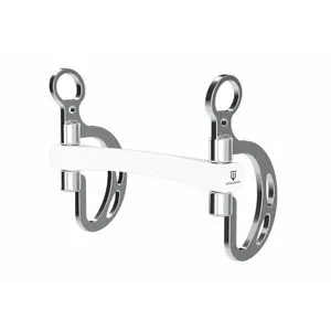 Bocado español para caballo con cañón recto con doble freno Winderen image-0