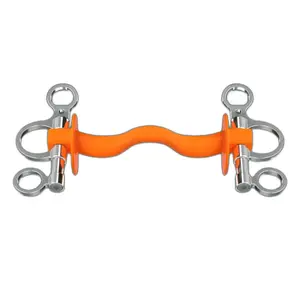 Pedaço de cavalo Pelham com hastes curtas e cano reto com língua e arruela Winderen image-1