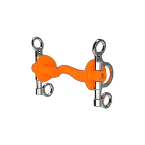 Pedaço de cavalo Pelham com hastes curtas e cano reto com língua e arruela Winderen image-0