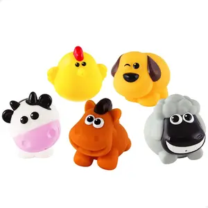 Set of 5 farm and jungle animals vinyl figurines preschool Winfun 30 x 8 image-1