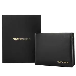 Leather Wallet with Foldable Flap Wings image-1
