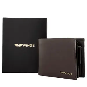 Leather Wallet with Foldable Flap Wings image-1