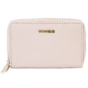 Natural Leather Zippered Wallet Woman Wings image-1