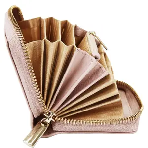 Natural Leather Zippered Wallet Woman Wings image-2