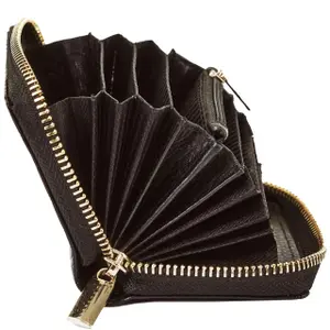 Natural Leather Zippered Wallet Woman Wings image-1
