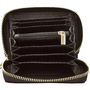 Natural Leather Zippered Wallet Woman Wings image-2