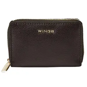 Natural Leather Zippered Wallet Woman Wings image-1