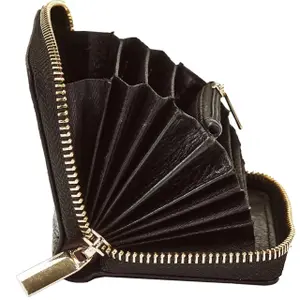 Natural Leather Zippered Wallet Woman Wings image-2
