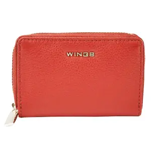 Natural Leather Zippered Wallet Woman Wings image-1