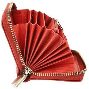 Natural Leather Zippered Wallet Woman Wings image-2