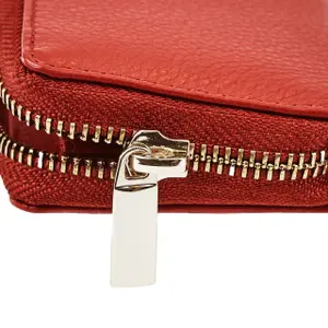 Natural Leather Zippered Wallet Woman Wings image-5