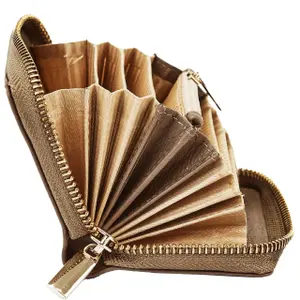 Natural Leather Zippered Wallet Woman Wings image-2