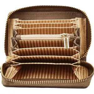 Natural Leather Zippered Wallet Woman Wings image-3