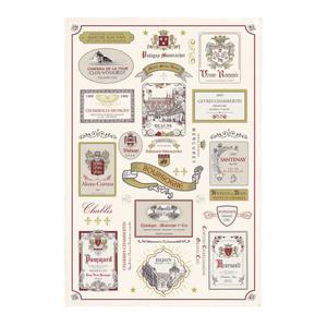 Tea towel - multi etiquettes bourgogne Winkler