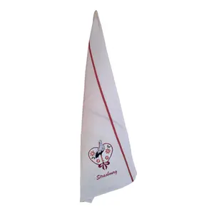 Torchon Nid d'Abeilles cigogne Fleurs Strasbourg Winkler image-0