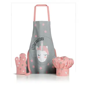 Kitchen apron set, gant et toque enfant Winkler Unicorn