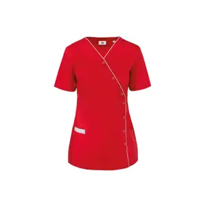 Blusa de mujer de polialgodón con botones de presión WK. Designed To Work image-0