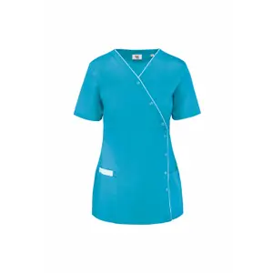 Blusa de mujer de polialgodón con botones de presión WK. Designed To Work image-0