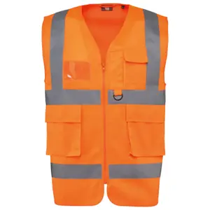 Recycled high-visibility zip safety vest WK. Designed To Work image-0