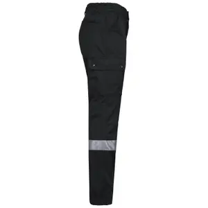 Cargo work trousers with elasticated cuffs and reflective strip WK. Designed To Work image-1