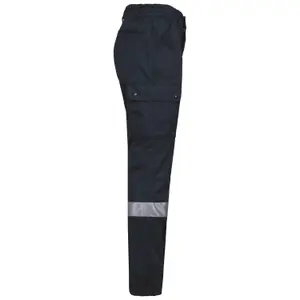 Cargo pants with elastic waistband and reflective tape WK. Designed To Work image-0