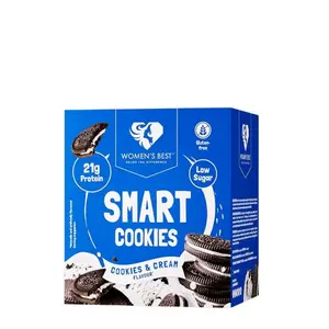Pakke med 4 proteinnæringsstoffer Women's Best Smart Cookies - Cookies & Cream image-0