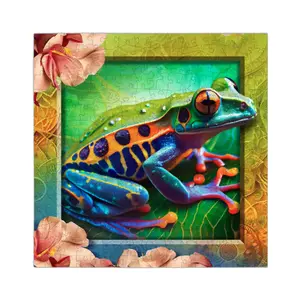 Colourful frog puzzle Wooden.City image-0