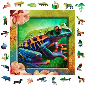 Colourful frog puzzle Wooden.City image-1