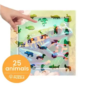 Colourful frog puzzle Wooden.City image-3