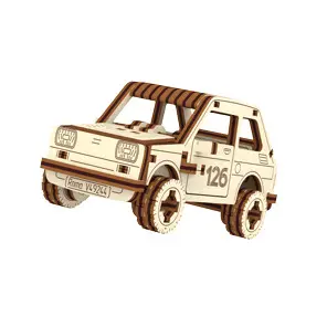 Jeux de construction en bois voiture de rallye 3 de 87 pièces Wooden City Mecanisme 3D image-0