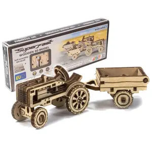 73-piece tractor and trailer construction set Wooden City Mecanisme 3D image-2