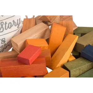 XL Rainbow Building Blocks Bag Wooden Story (x50) image-1