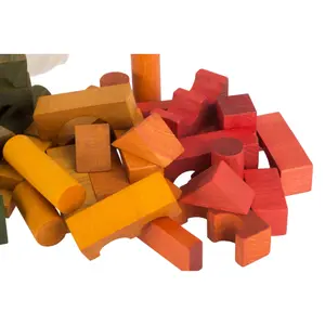 Rainbow Building Blocks in Bag Wooden Story (x100) image-1