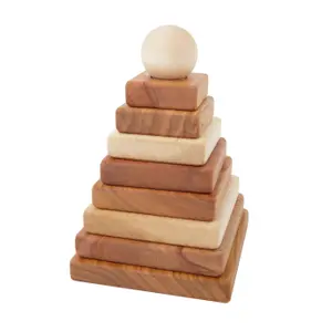 Natural Square Pyramid Stacking Game Wooden Story image-0