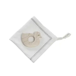 Mini Teething Ring Cat Yawning with Tissue Wooden Story image-1