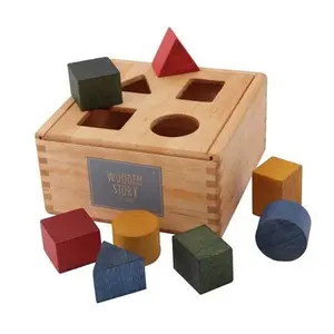 Rainbow Shape Sorting Box Wooden Story