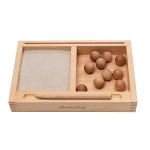 Sand Writing Tray + Card Holder Wooden Story image-1