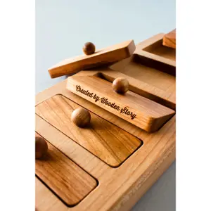 Wide and Thin Button Puzzle Wooden Story Montessori image-4
