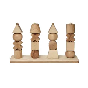 XL Natural Stacking Game Wooden Story Montessori image-0