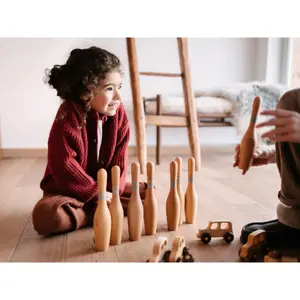 Natural Bowling Set Wooden Story image-3