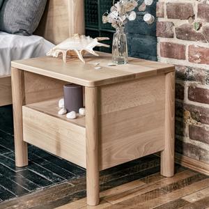 Untreated bedside table Woodman Drop image-1