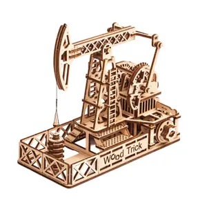 Jeux de construction en bois station de forage de 120 pièces Woodtrick Mecanisme 3D image-0