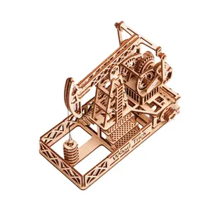 Jeux de construction en bois station de forage de 120 pièces Woodtrick Mecanisme 3D image-1