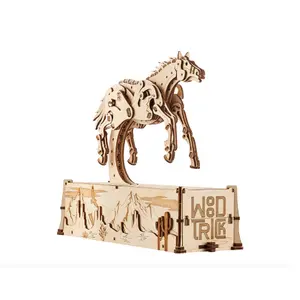 Mechanisches Mustang-Holzbausatz mit 628 Teilen Woodtrick Mecanisme 3D image-1